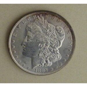 1887 Morgan Silver Dollar High Grade Rim Toned